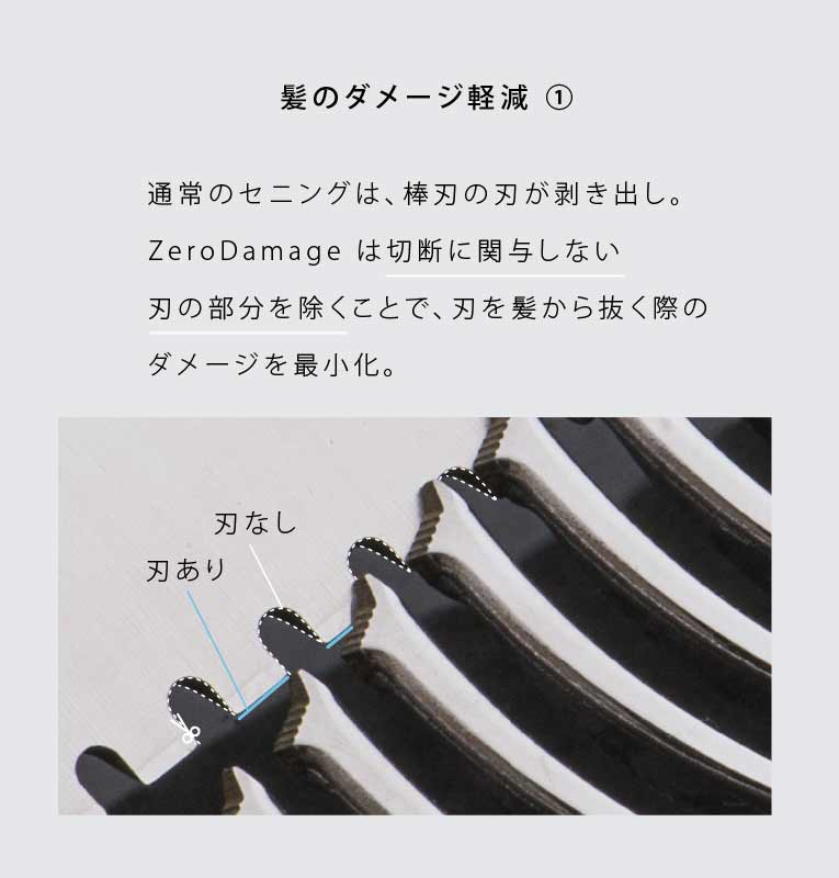 髪へのダメージを0に 髪に優しい 棒刃 ゼロダメージ セニング